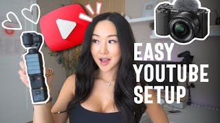 The BEST YouTube Setup for 2024  SIMPLE AND EASY  Camera Audio Lighting and more [upl. by Repsihw586]