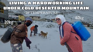 LIVING HARDWORKING TRIBAL LIFE IN SPITIFINALLY ITS SNOWING [upl. by Ledoux]