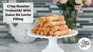 Crisp Russian Trubochki With Dulce De Leche Filling I Olgas Flavor Factory [upl. by Roch939]