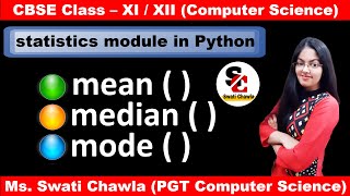 statistics module in Python  Python Modules  CBSE Class 11 and 12 Computer Science with Python [upl. by Jamnis]