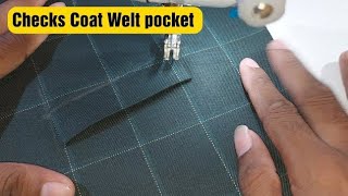 How To Make Welt Pocket  Checks Coat Welt pocket Stitching  Easy method Welt pocket [upl. by Rycca]