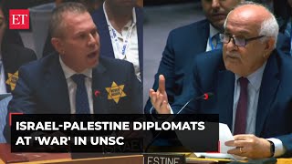 IsraelPalestine representatives at war in UNSC emergency meet [upl. by Mirabella109]