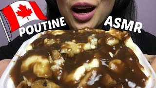 ASMR CANADIAN POUTINE FRIES CHEESE AND GRAVY EATING SOUNDS  SASASMR [upl. by Anairam]