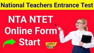 NTA NTET 2024  National Teacher Entrance Test NTET Online Form 24  Punjab Govt New Jobs 2425 [upl. by Aronle]