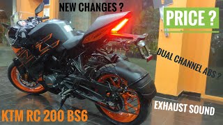 NEW BS6 KTM RC 200  EXHAUST SOUND  Most Detail Review  Price  New changes  Dual ABS [upl. by Ejrog998]