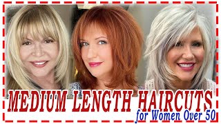 25 Best💕Hairstyles 2024 for Women Over 50 to Look Youngermedium length haircuts [upl. by Adella]