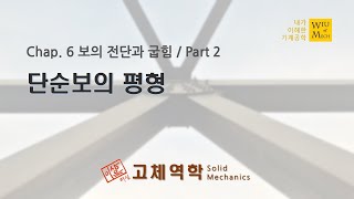 06장 보의 전단과 굽힘 part 2 단순보의 평형  고체역학  재료역학 [upl. by Tonie]