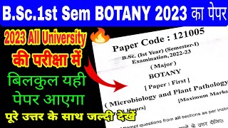 BSc 1st Semester Botany Solved Paper2023Important Questions in HindiSonu Sir [upl. by Barry]