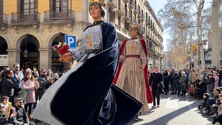 Els Gegants de Sant Feliu de Guíxols a les Festes de Santa Eulàlia de Barcelona 11022024 [upl. by Isoais]