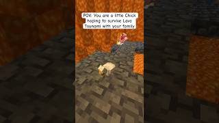 Little Chick hoping to survive Lava Tsunami in Minecraft minecraft [upl. by Dranyl328]