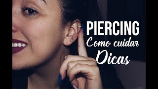 PIERCING NA CARTILAGEM  HELIX DICAS E COMO CUIDAR [upl. by Bully]