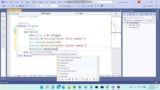 program for addition in vbnet console application [upl. by Nivel]