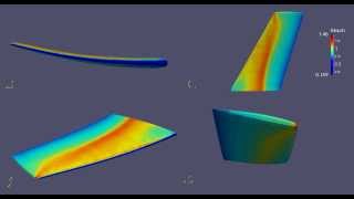 ONERA M6 Wing Flutter Simulation Mach 086 306 Degrees Angle of Attack [upl. by Nevear]