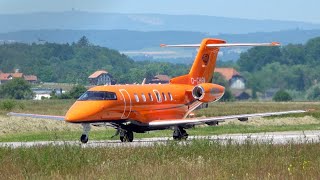 Pilatus PC24 in All Orange Livery TakeOff at Bern [upl. by Fife]