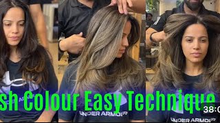 Ash colour easy technique  how to silver colour colour correction  balayage colour [upl. by Llennaj]