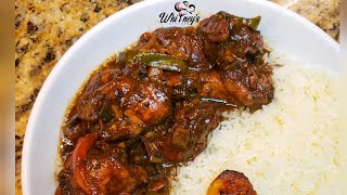 Jamaican Style Brown Stew Chicken Recipe made EASY  Whitneys Kitchen Jamaica [upl. by Anileuqcaj]