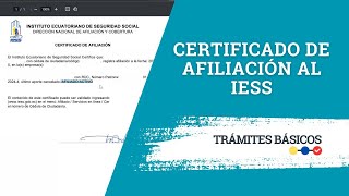 ¿Cómo sacar el Certificado de afiliación al IESS por Internet [upl. by Nediarb]