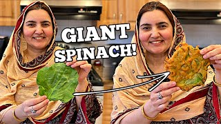 Gigantic Spinach Pakoras URDUHINDI [upl. by Drofkcor180]