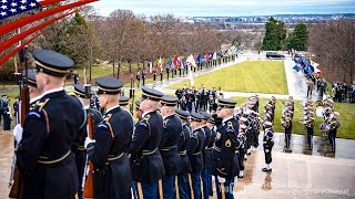 Honor Guard from 5 Military Branchs Army Marine Corps Navy Air Force Coast Guard at Arlington [upl. by Airtemed758]