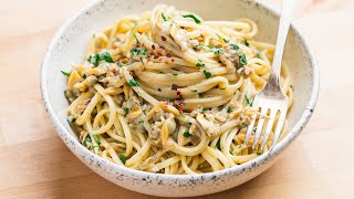 Linguine with Canned Clams  Cheap Easy Delicious [upl. by Eutnoj]