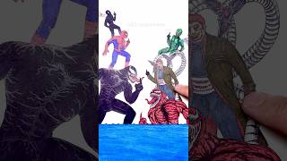 Surprise  4  Spider man Venom Dr Octopus Carnage Goblin stopmotion drawing spiderman [upl. by Valdes]