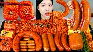 ASMR MUKBANG 직접 만든 불닭볶음면 불닭쌈 소세지 먹방 amp 레시피 FRIED SAUSAGES AND FIRE NOODLES EATING [upl. by Sewell]