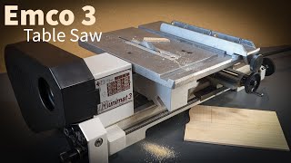 Emco Unimat 3 Lathe Table Saw Attachment Fitting amp Test [upl. by Ttekcirc]