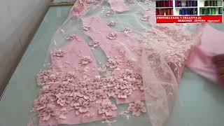 CORTAR ENCAJE 3D PARA VESTIDO XV AÑOS  2 ✔✔LACE 3D EMBROIDERY CUT DRESS XV OR PROM [upl. by Alikat]