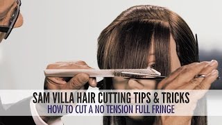 How To Cut A No Tension Full Fringe  Zoey Deschanel Bangs Tutorial [upl. by Thury]