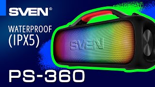 SVEN PS360 a waterproof portable speaker with backlighting [upl. by Atiniv]