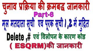 मूल मतदाता सूची एवं पूरक सूची 1 2 में मुद्रित Delete  एवं विलोपन के कारण कोड ESQRMकी जानकारी [upl. by Lowis]