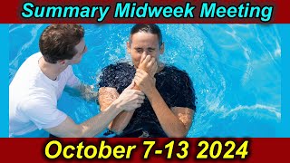 JW Midweek Meeting  September30October 6 2024  Answers for the meeting [upl. by Lihka]