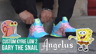 DIY Kyrie x SpongeBob Collection  Custom Gary the Snail Kyrie Low 2  Angelus Paint [upl. by Terese]