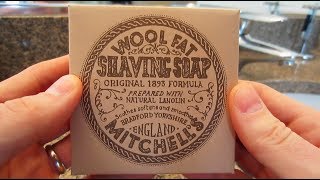 Mitchells Wool Fat Shaving Soap  Lather Review [upl. by Meredi]