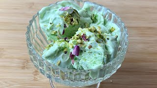 Pistachio Rose Cardamom Ice Cream  No Churn Ice Cream  How to make ice cream at home [upl. by Kowalski516]