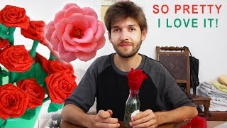 Wunderschöne Krepprosen selbst gemacht  Das pinteressiert mich nicht  Rosen aus Krepppapier [upl. by Acysej]