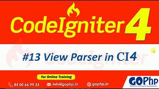 13 View Parser class in CodeIgniter 4 [upl. by Lorre]