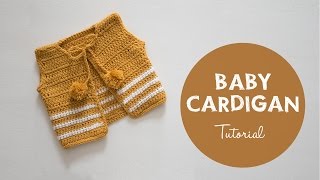 How To Make A Cute And Easy Baby Cardigan  Croby Patterns [upl. by Amias416]