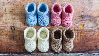 FAST Crochet Baby Booties BEGINNER Friendly EASY Tutorial [upl. by Norrag180]