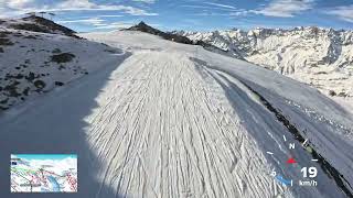 Zermatt to Italy 4K POV ski run 13km Matterhorn Glacier Paradise 3883m  Valtournenche [upl. by Oilime]