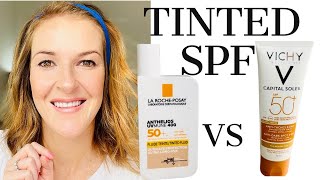 La Roche Posay Anthelios Tinted Fluid SPF 50 VS Vichy Capital Soleil SPF 50 tinted [upl. by Vitoria]