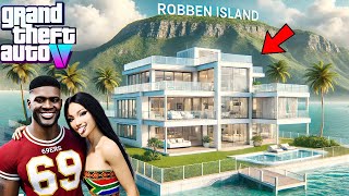 😍Franklin And Mias New Billionaire Mansion On Robben IslandGTA 5 Real Life Mod Remastered [upl. by Foy26]