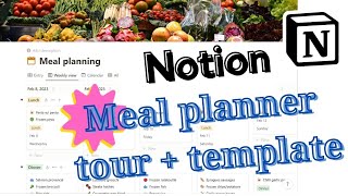 Notion tour  Meal planner [upl. by Nnailuj]