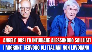 SALLUSTI ESPLODE DOPO LE DURE PAROLE DI ANGELO ORSI SUI LAVORATORI ITALIANI [upl. by Lamrouex]