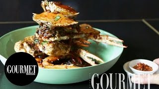 Kylie Kwong stirfried blue swimmer crab recipe  Gourmet Traveller [upl. by Adyam503]