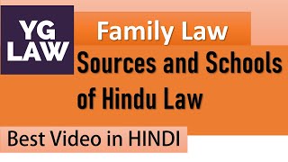 Sources and Schools of Hindu Law  Family Law [upl. by Eniamerej308]