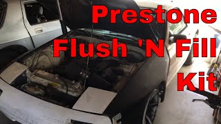 RX7 Coolant Flush Using Prestone Antifreeze Flush N Fill Kit [upl. by Anidal]