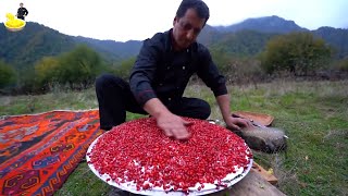 Pomegranate seeds salad recipe with green and potatoes  Wilderness Cooking Recipes [upl. by Drhacir]