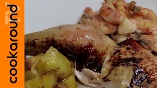 Pollo con gamberi  Ricetta carne e pesce [upl. by Catima]