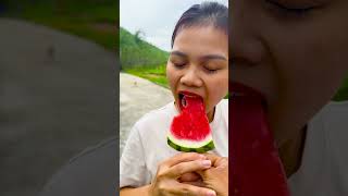 This watermelon ice cream is so good Have you ever tried this watermelon ice creaand candy thanks [upl. by Venator]